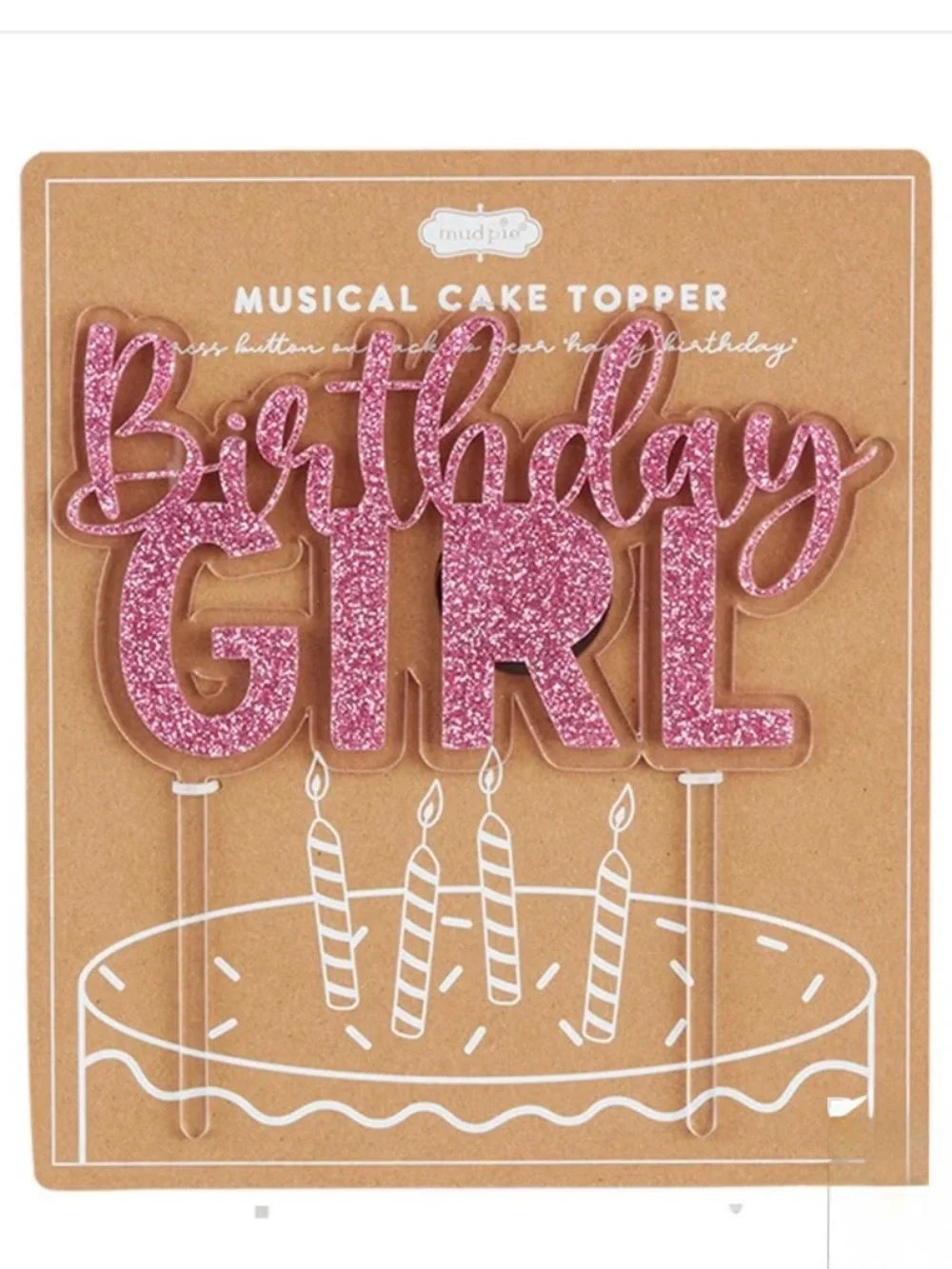 NWT Mud Pie Pink Glitter 